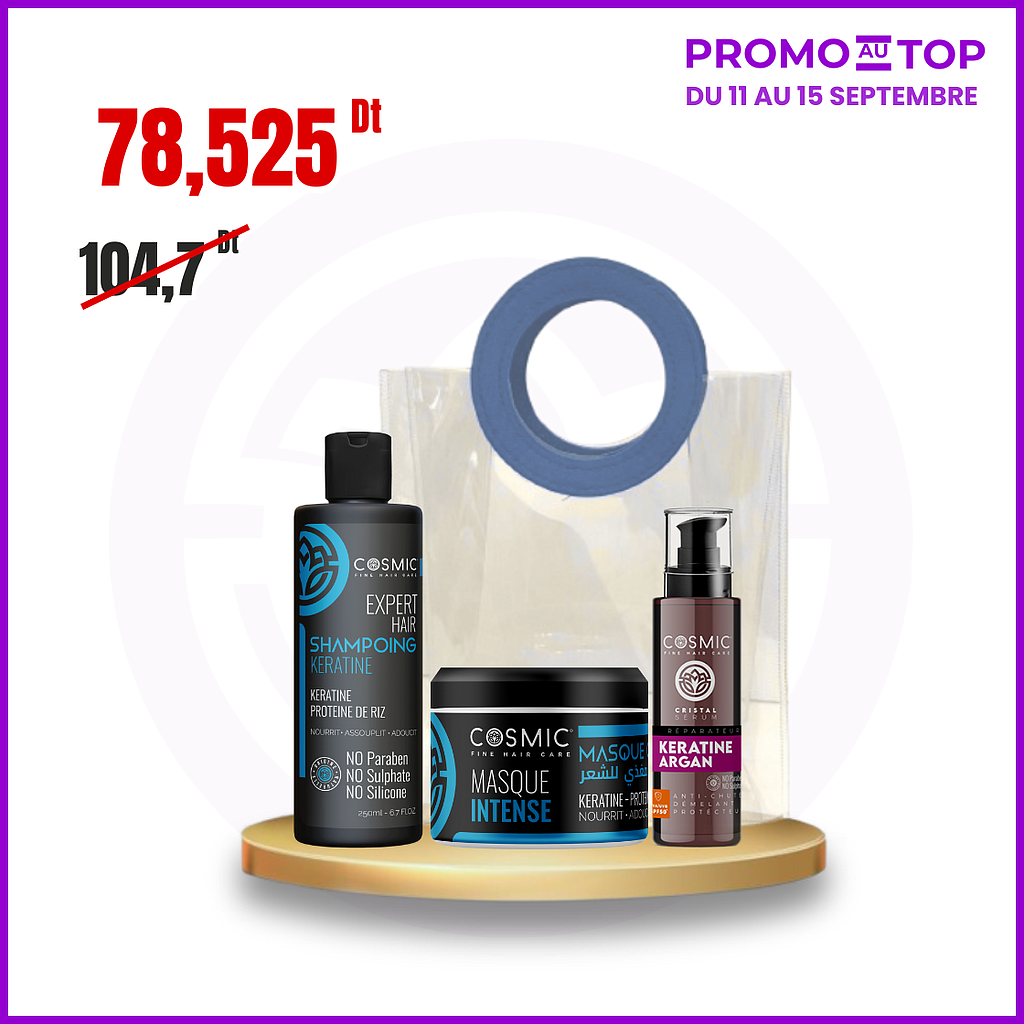 Pack Hair Care (Shampoing &amp; Masque Keratine + Sérum capillaire + Sac)