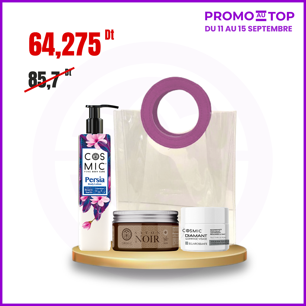 Pack After Summer ( Gommage Diamant + Savon Noir + Lotion Persia + Sac)