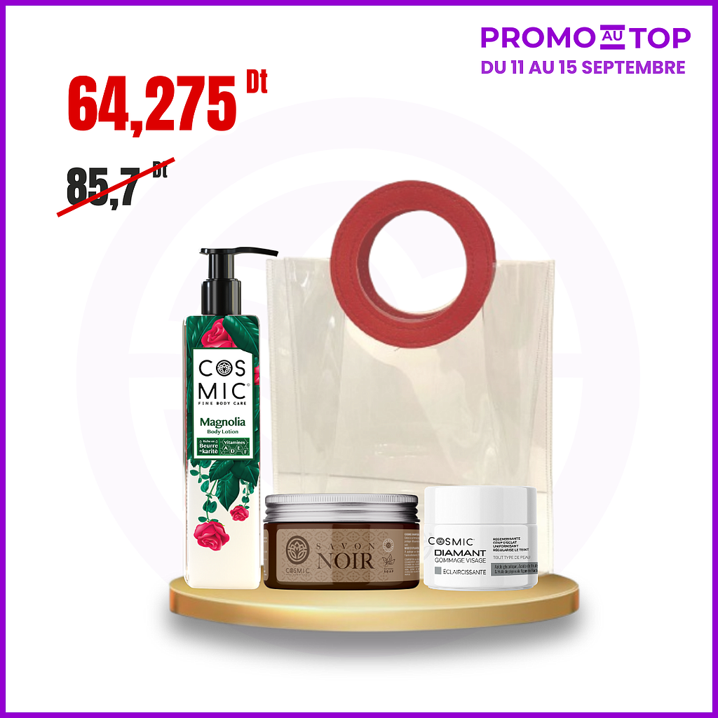 Pack After Summer ( Gommage Diamant + Savon Noir + Lotion Magnolia + Sac)