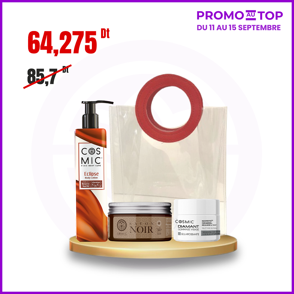 Pack After Summer ( Gommage Diamant + Savon Noir + Lotion Eclipse + Sac)