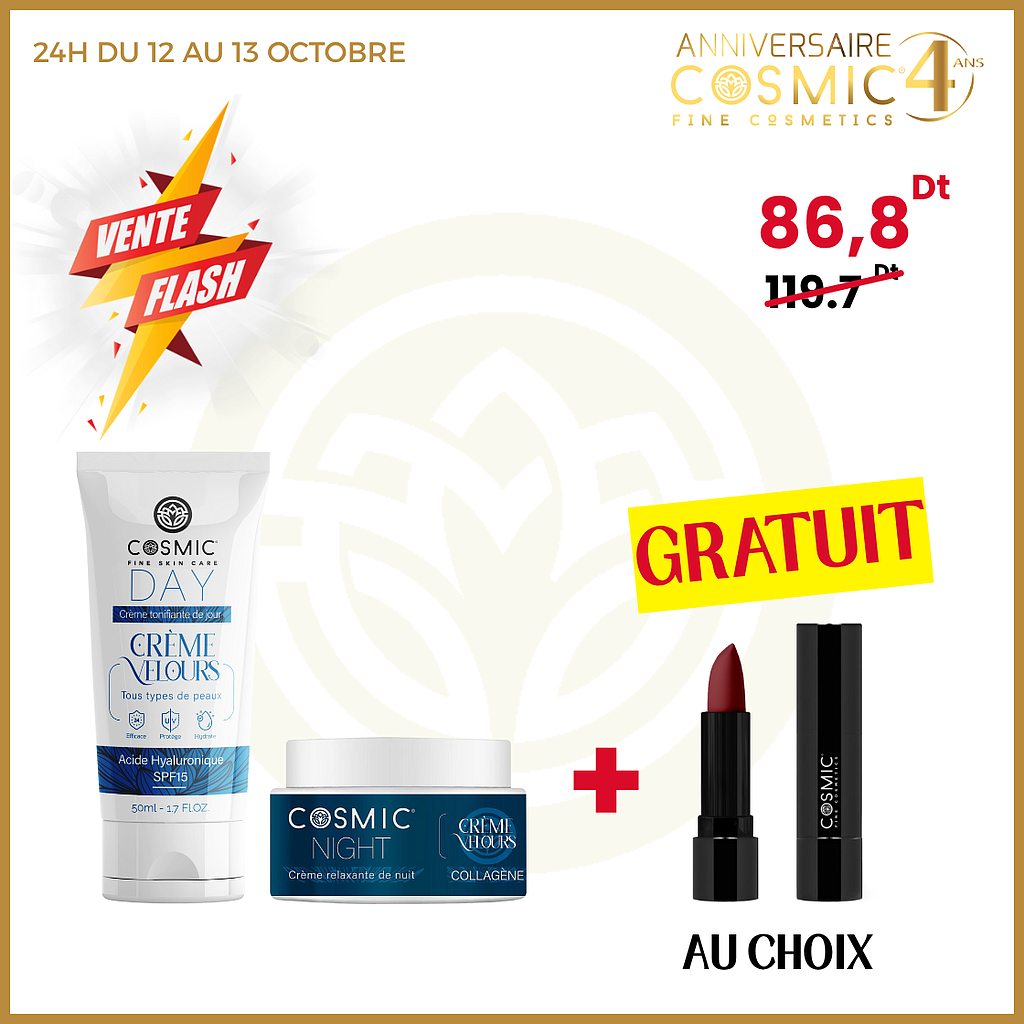 Pack créme velour day+créme velour night +rouge à lèvre au choix (VENTE FLASH)