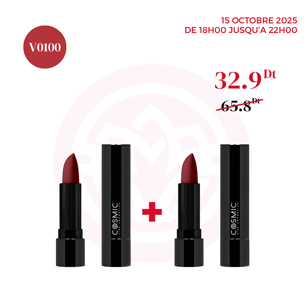 Pack 2 Rouges à lèvres V0100 (1 GRATUIT) - Happy Hour