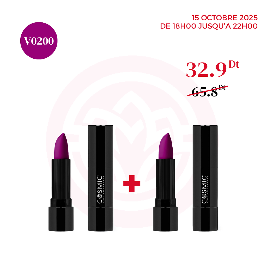 Pack 2 Rouges à lèvres V0200 (1 GRATUIT) - Happy Hour