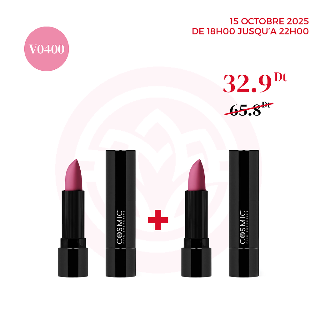Pack 2 Rouges à lèvres V0400 (1 GRATUIT) - Happy Hour
